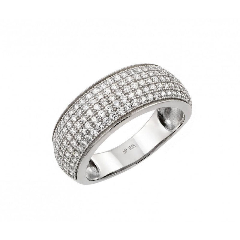 Silver 925 Rhodium Plated Micro Pave CZ Ring - STR00947 | Silver Palace Inc.
