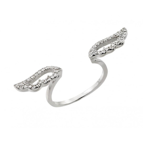 Silver 925 Rhodium Plated Wings Ring - STR01021 | Silver Palace Inc.