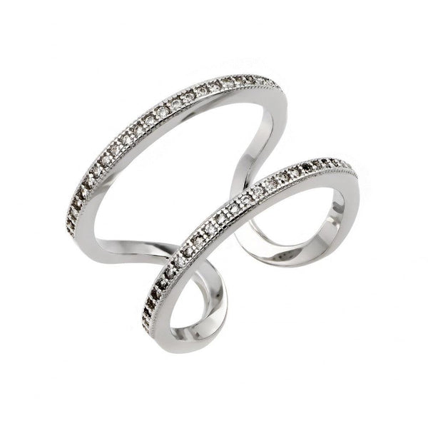 Silver 925 Rhodium Plated Entangling Ring - STR01022 | Silver Palace Inc.