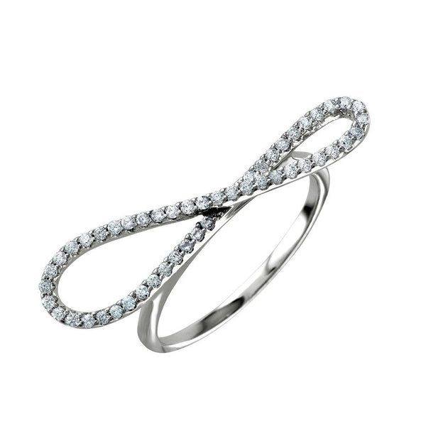 Silver 925 Rhodium Plated Infinity CZ  Ring - STR01045 | Silver Palace Inc.