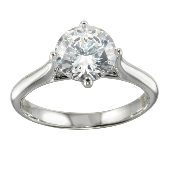 Silver 925 Rhodium Plated CZ Stone Ring - STR01095 | Silver Palace Inc.