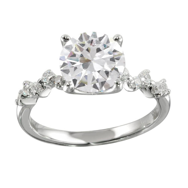Silver 925 Rhodium Plated CZ Ring - STR01096 | Silver Palace Inc.