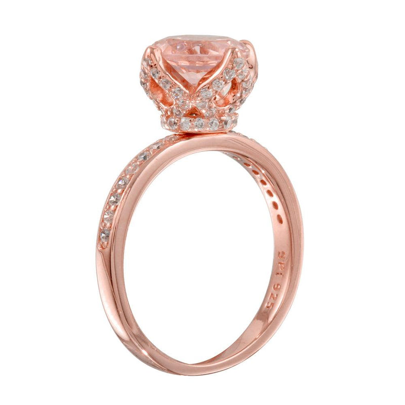 Rose Gold Plated 925 Sterling Silver CZ Ring - STR01099