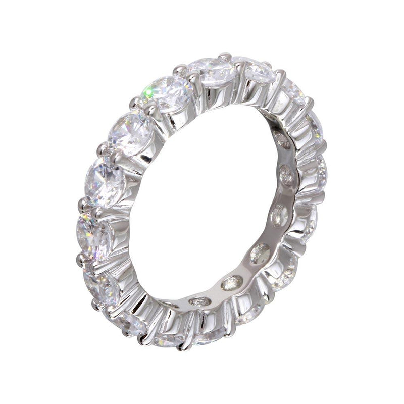 Silver 925 Rhodium Plated CZ Eternity Ring - STR01100 | Silver Palace Inc.