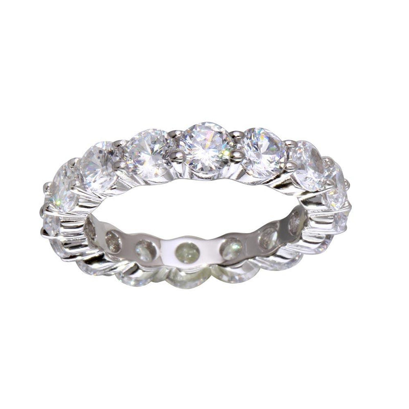 Silver 925 Rhodium Plated CZ Eternity Ring - STR01100