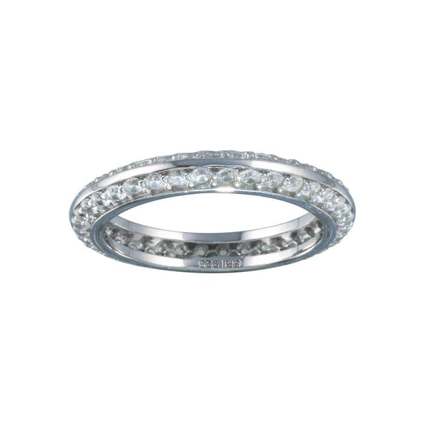 Rhodium Plated 925 Sterling Silver Eternity Pave CZ Ring - STR01123 | Silver Palace Inc.