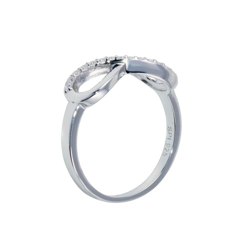 Silver 925 Rhodium Plated Clear CZ Infinity Ring - STR01127