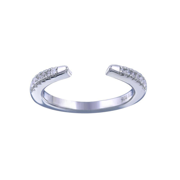 Rhodium Plated 925 Sterling Silver Open CZ Band Ring  - STR01153 | Silver Palace Inc.