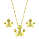 Silver 925 Gold Plated Crown Set - STS00539-GP | Silver Palace Inc.