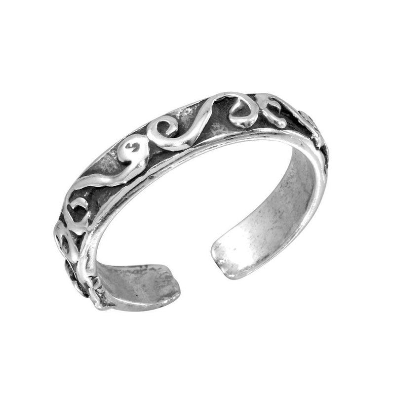 Silver 925 Calligraphy Lines Design Toe Ring - TR118-A | Silver Palace Inc.