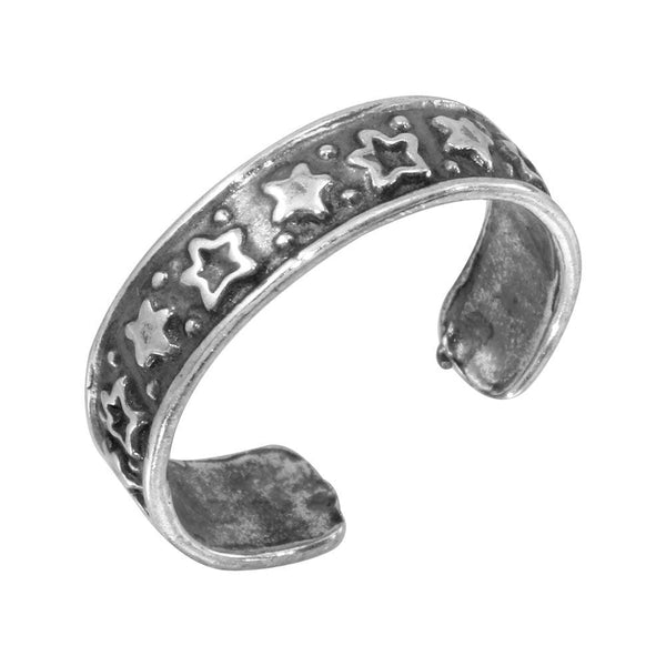 Silver 925 Lining Stars Toe Ring - TR122-A | Silver Palace Inc.
