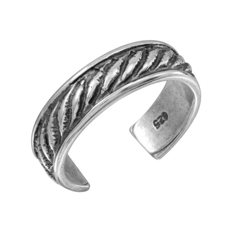 Silver 925 Rope Designed Adjustable Toe Ring - TR124-A | Silver Palace Inc.