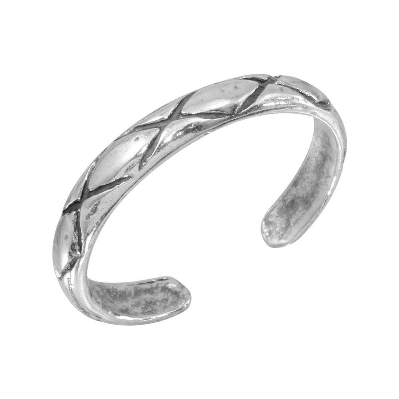 Silver 925 Net Pattern Adjustable Toe Ring - TR141-A | Silver Palace Inc.