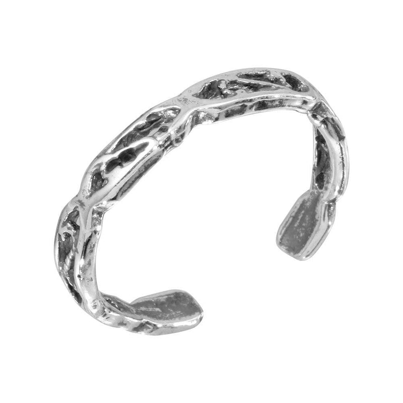 Silver 925 Eleven Chain Design Adjustable Toe Ring - TR148-A | Silver Palace Inc.