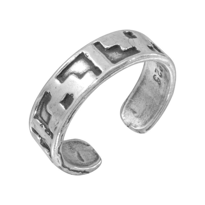 Silver 925 Block Design Toe Ring - TR149-A | Silver Palace Inc.