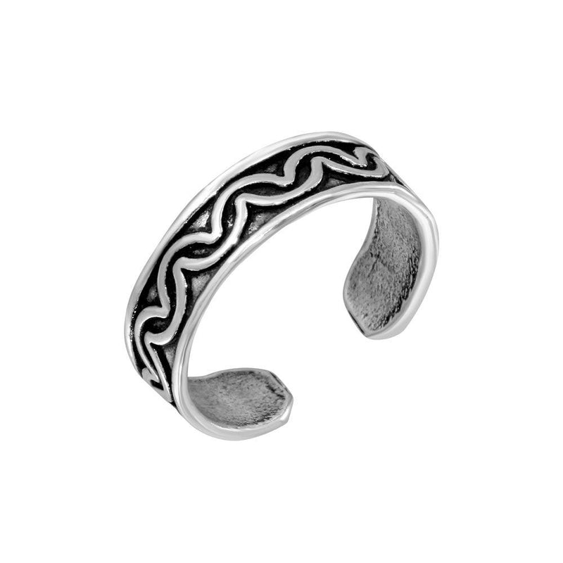 Silver 925 Wave Designed Adjustable Toe Ring - TR155-A | Silver Palace Inc.