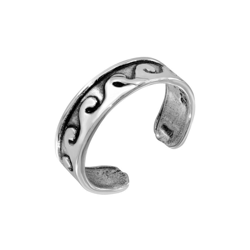Silver 925 Wave Curl Adjustable Toe Ring - TR156-A | Silver Palace Inc.