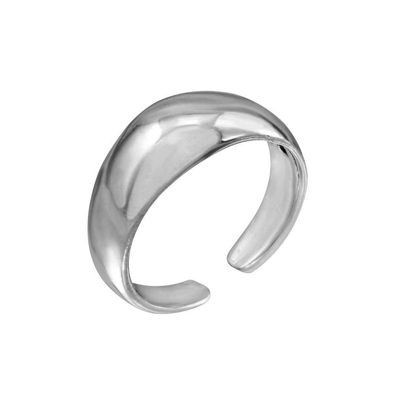 Silver 925 High Polished Plain Rounded Adjustable Toe Ring - TR162-A | Silver Palace Inc.