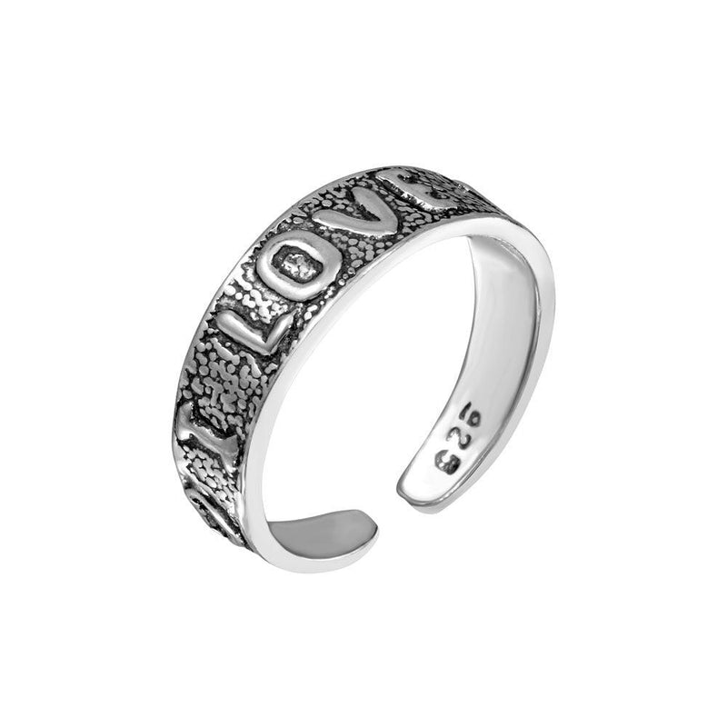 Silver 925 Engraved I Love You Toe Ring - TR165-A | Silver Palace Inc.