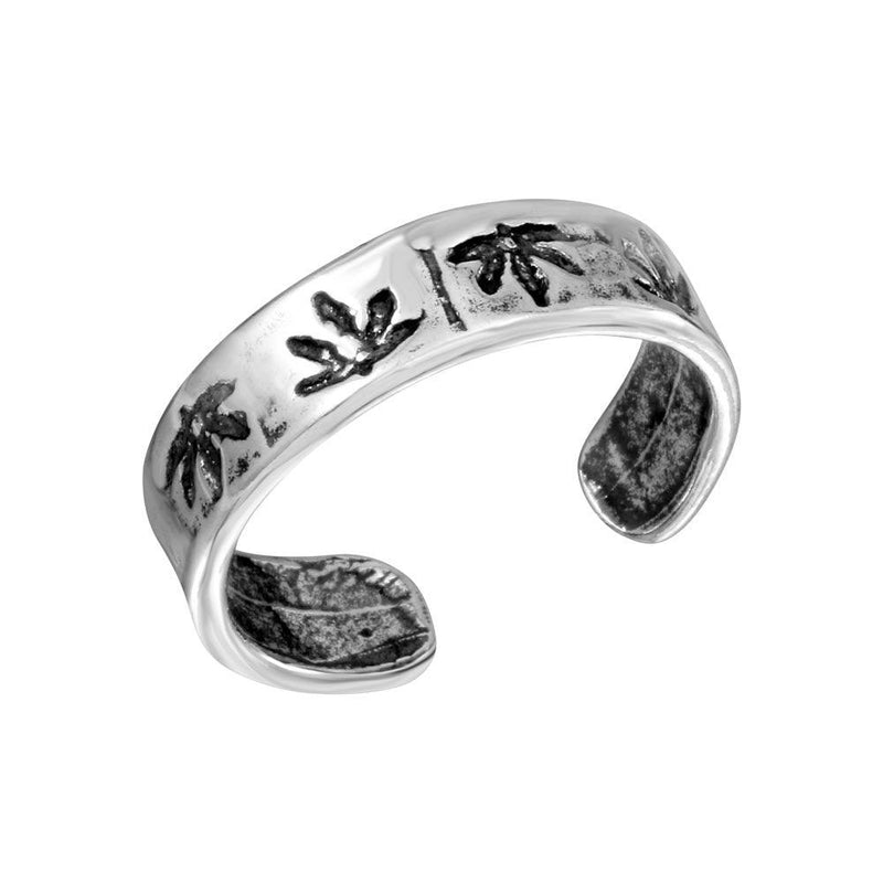 Silver 925 MJ Leaf Adjustable Toe Ring - TR170-A | Silver Palace Inc.