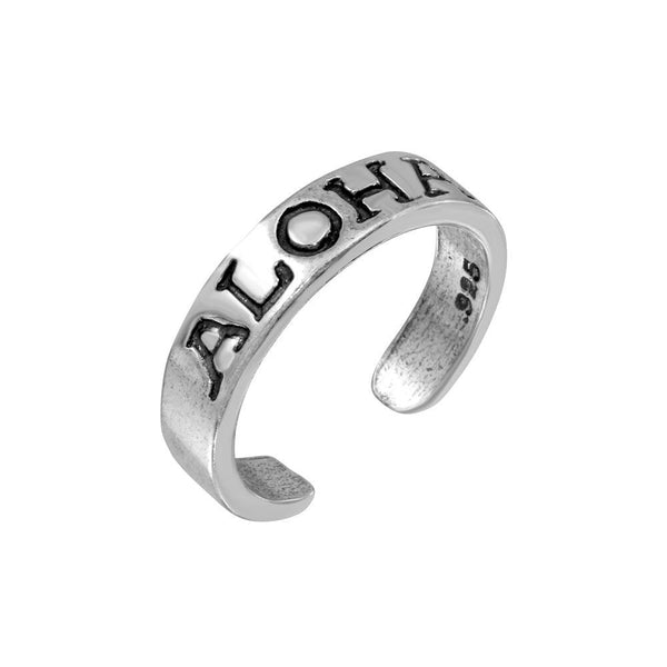 Silver 925 Aloha Engraved Adjustable Toe Ring - TR184-A | Silver Palace Inc.