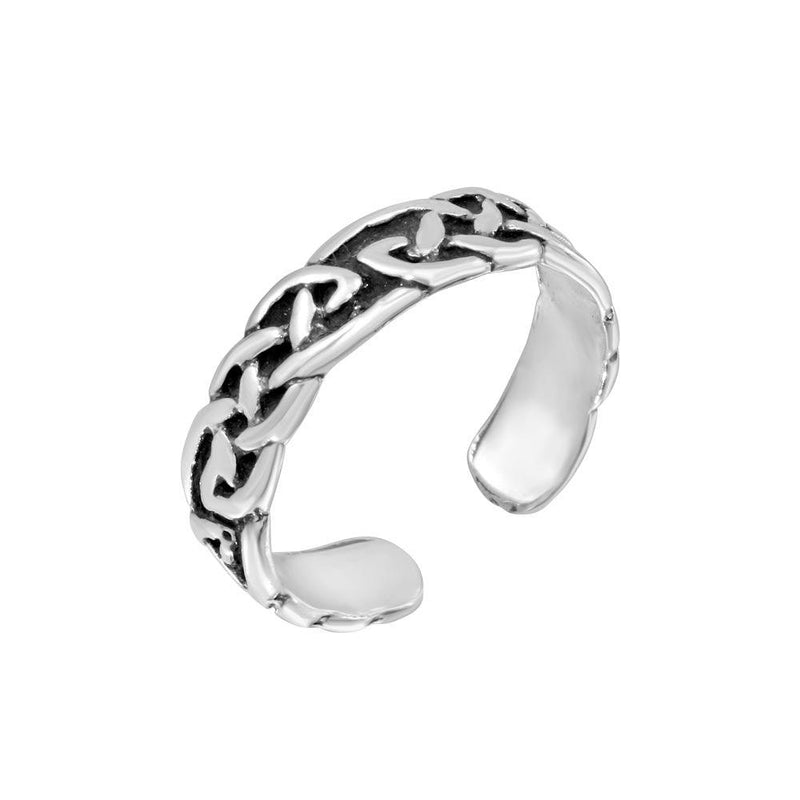 Silver 925 Celtic Knot Weave Adjustable Toe Ring - TR193-A | Silver Palace Inc.