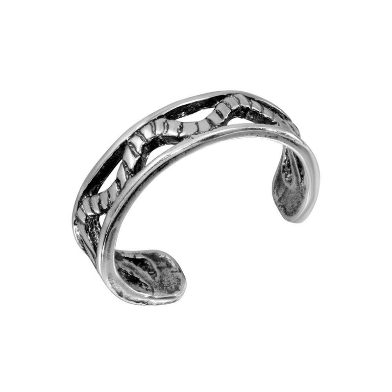 Silver 925 Wave Rope Design Toe Ring - TR227-A | Silver Palace Inc.