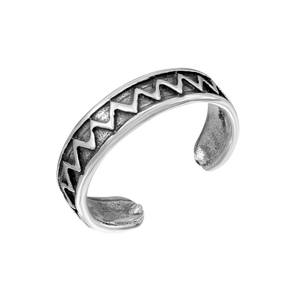 Silver 925 Zigzag Adjustable Toe Ring TR264 A