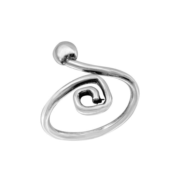 Silver 925 Ball and Square Curl Adjustable Toe Ring - TR277-A | Silver Palace Inc.