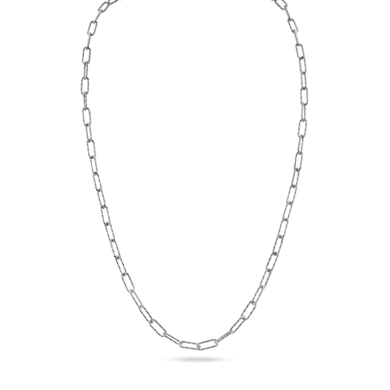 925 Sterling Silver Diamond Cut Paperclip Link Chain 3.2mm - VGC30 SP