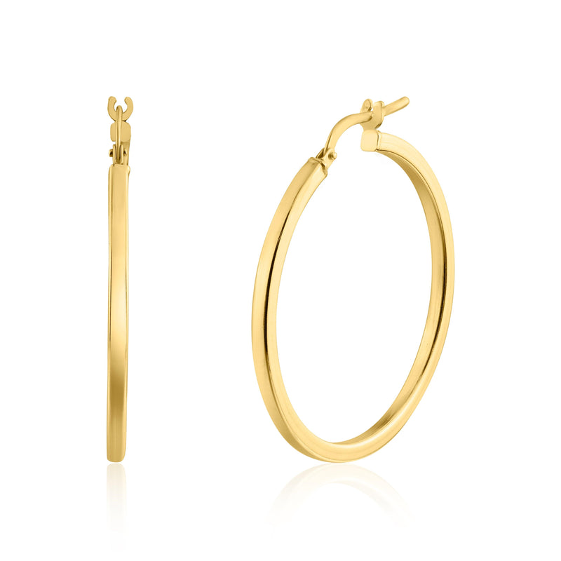 Gold Plated 925 Sterling Silver Silver 2mm Hoop Earring - ARE00026GP