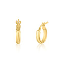 Pendiente de aro de plata de ley 925 bañado en oro con cúpula de 3,5 mm - ARE00027GP