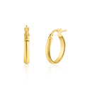 Pendiente de aro de plata de ley 925 bañado en oro con cúpula de 3,5 mm - ARE00027GP