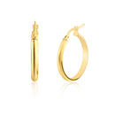 Pendiente de aro de plata de ley 925 bañado en oro con cúpula de 3,5 mm - ARE00027GP