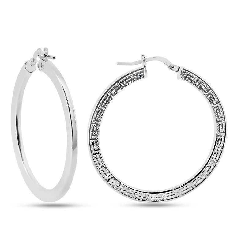 925 Sterling Silver Basic Non Plated Silver 1.8mm Celtic Hoop Earrings - ARE00038