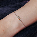 Pulsera de eslabones ajustables con circonitas cúbicas de Acuario en plata de ley 925 rodiada - BGB00370