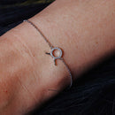Pulsera de eslabones ajustables con circonitas Tauro en plata de ley 925 rodiada - BGB00374