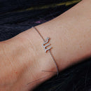 Pulsera de eslabones ajustables con circonitas cúbicas de Escorpio en plata de ley 925 rodiada - BGB00377