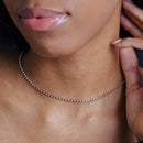 Rhodium Plated Wave Design DC Bead 002 Chains - CH101 RH