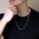 Rhodium Plated 925 Sterling Silver Miami Cuban 100 Chain Link 3.5mm - CH313 RH