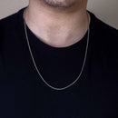 Cadena Franco 130 de plata de ley 925 rodiada de 1,3 mm - CH318 RH