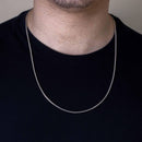 Cadena Franco 180 de plata de ley 925 rodiada de 1,8 mm - CH319 RH