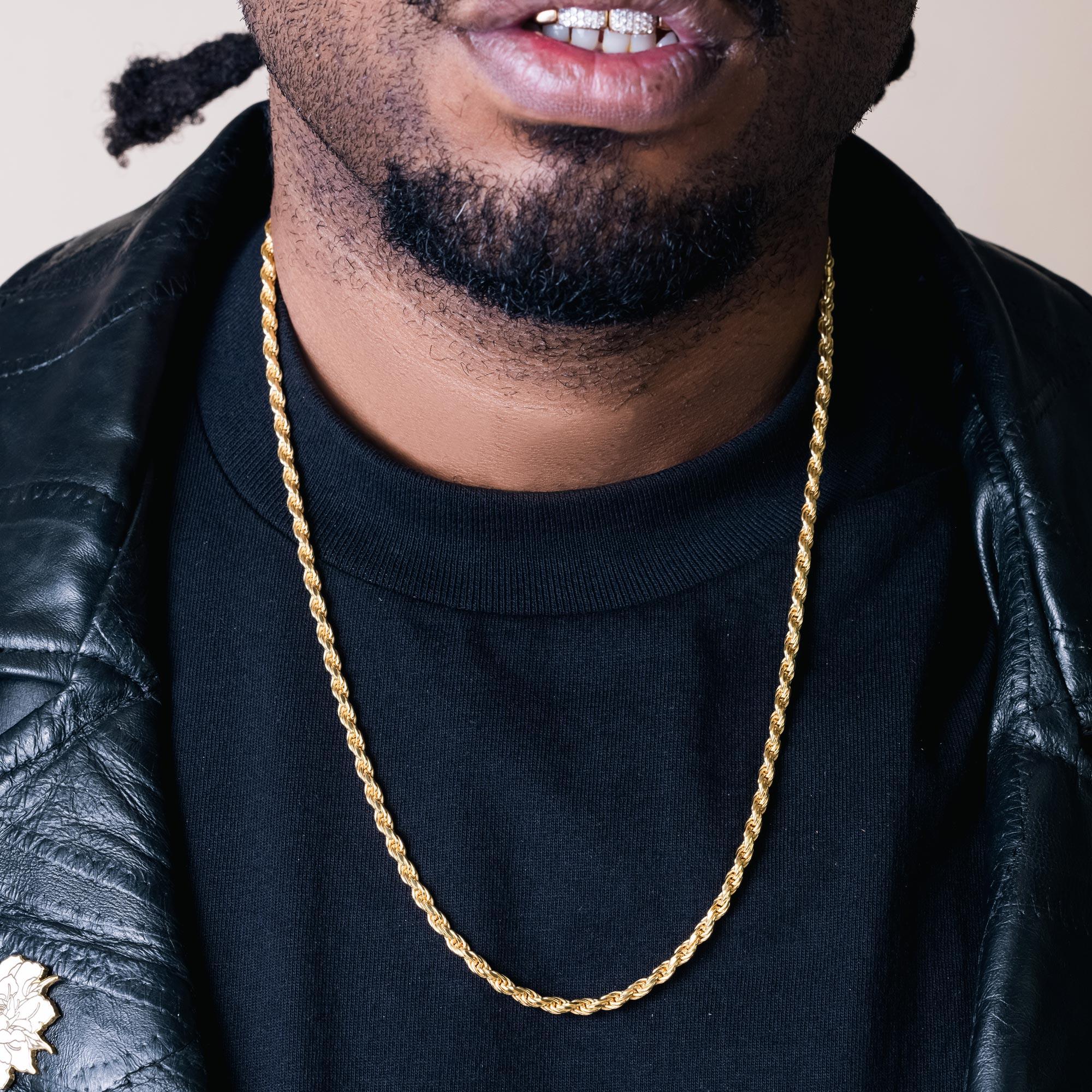 Gold Plated 925 Sterling Silver Rope 080 Chain or Bracelet 3.8mm - CH394 GP