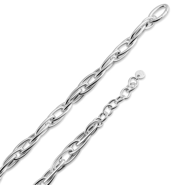 Silver 925 Multi Link Paperclip Bracelet and Chain 10.7mm - CH550 | Silver Palace Inc.