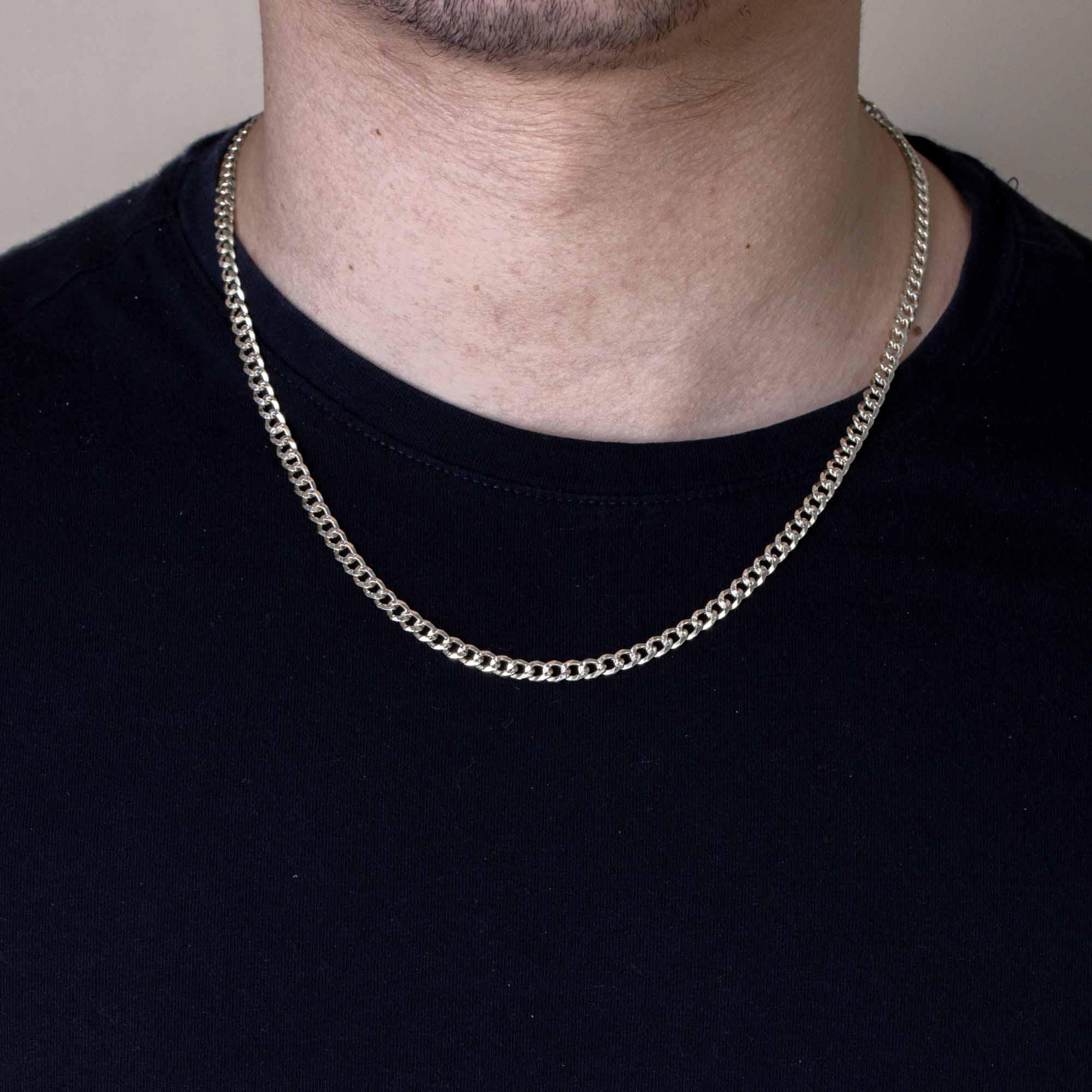 Cadena de eslabones DC de plata 925 bicolor con baño de oro de 5 mm - CH933 GP