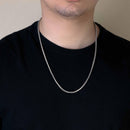 Rhodium Plated 925 Sterling Silver Round Franco Chain 3.2mm - CH935 RH