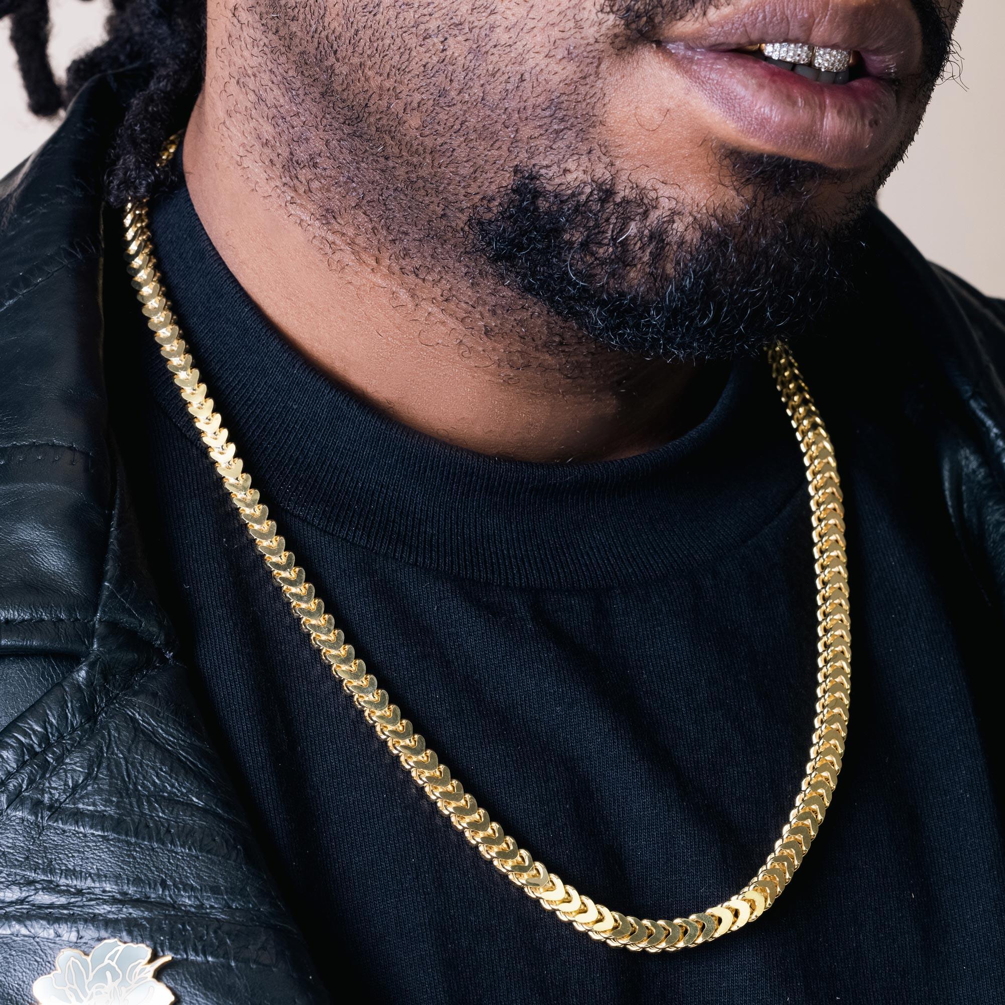 Cadena Franco de Plata de Ley 925 bañada en Oro de 5,6 mm - CHHW108 GP