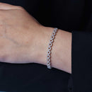 Pulsera de burbujas de plata 925 chapada en rodio con cierre de lazo de cuentas - GMB00035