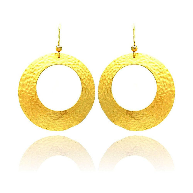 Closeout-Silver 925 Gold Rhodium Plated Round Open Circle Earrings - STE00655 | Silver Palace Inc.