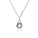 Silver 925 Rhodium Plated Square CZ Necklace - BGP00470 | Silver Palace Inc.